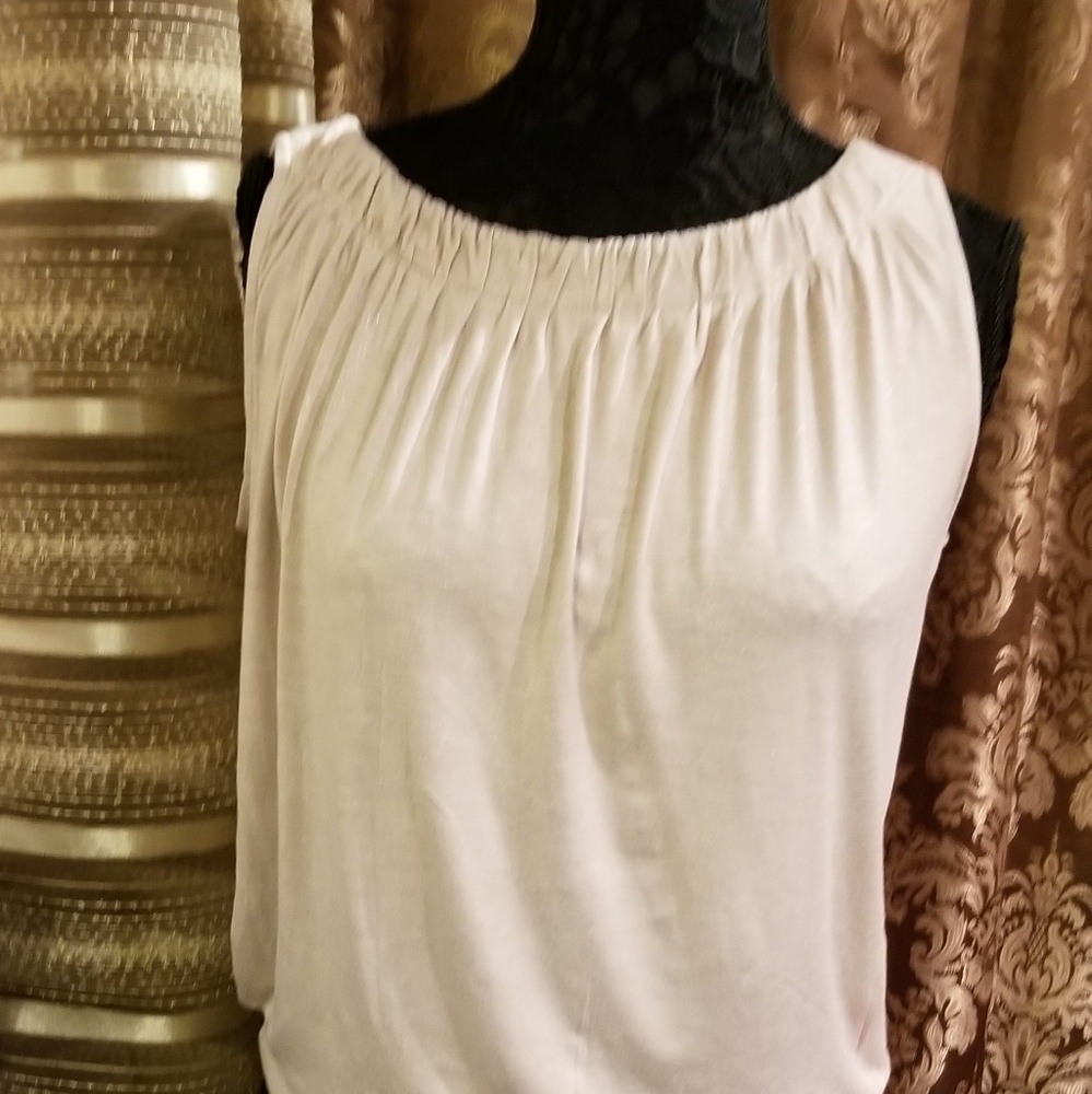 Ann Taylor Loft Sleeveless beige top